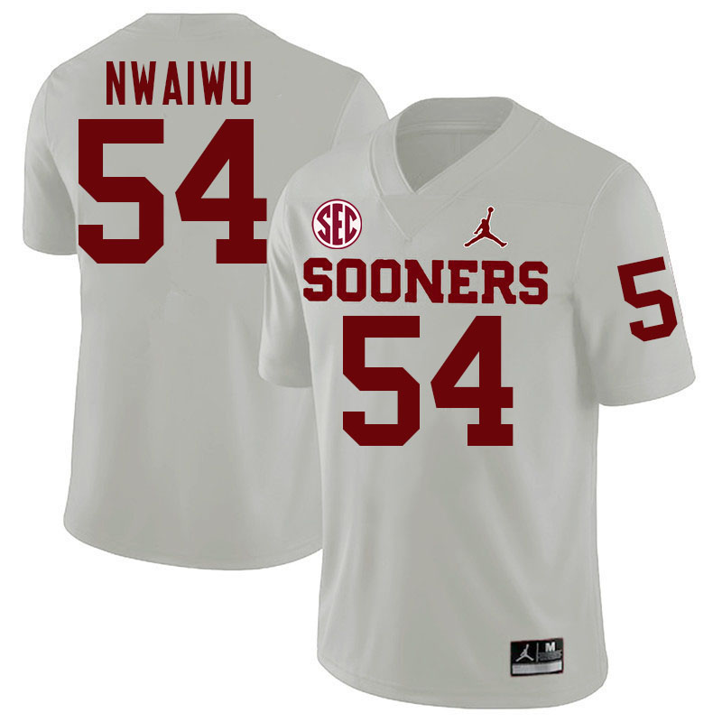 Oklahoma Sooners #54 Febechi Nwaiwu College Football Jerseys,Uniforms-White